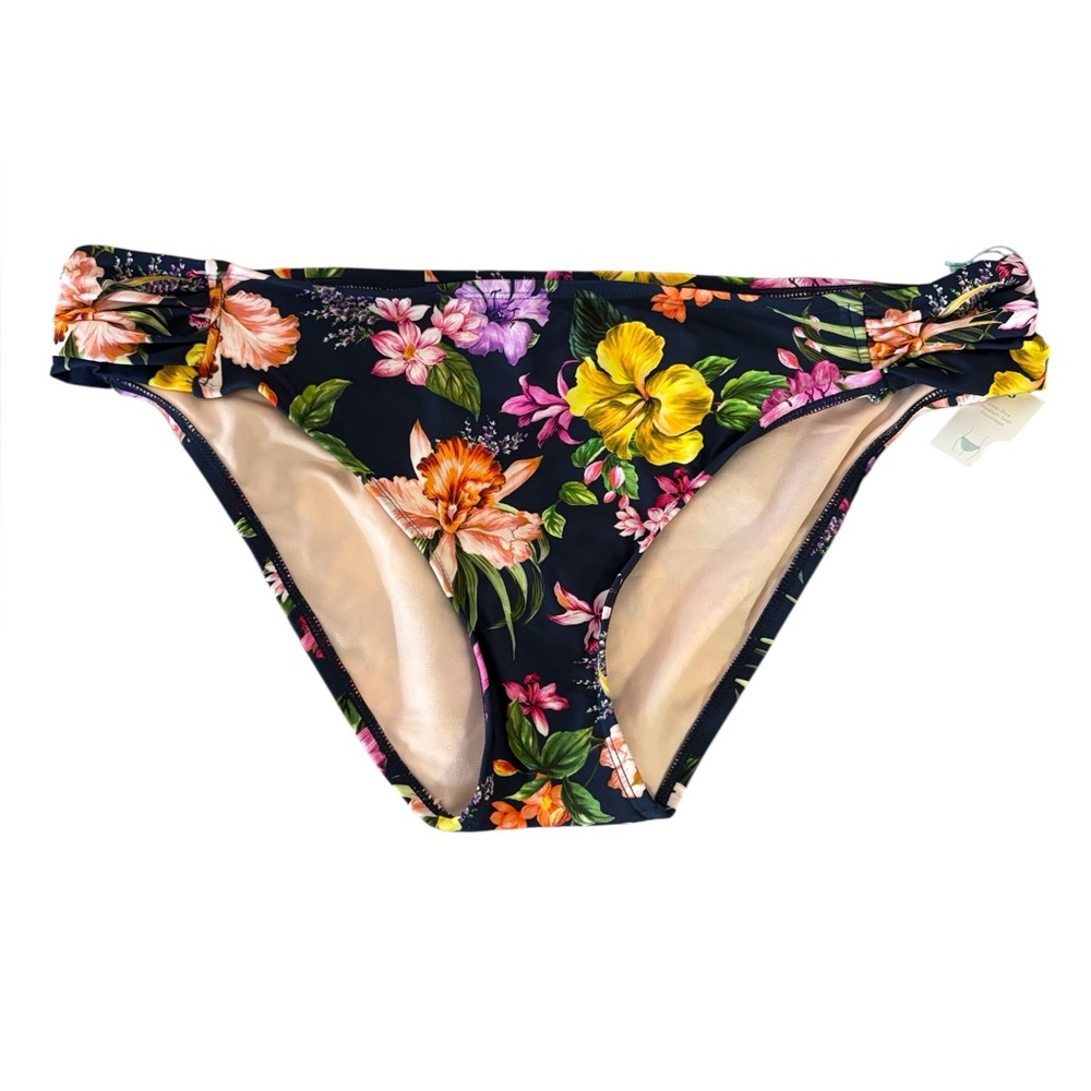 New XL Kona Sol Navy Floral Tropical Bikini Bottoms